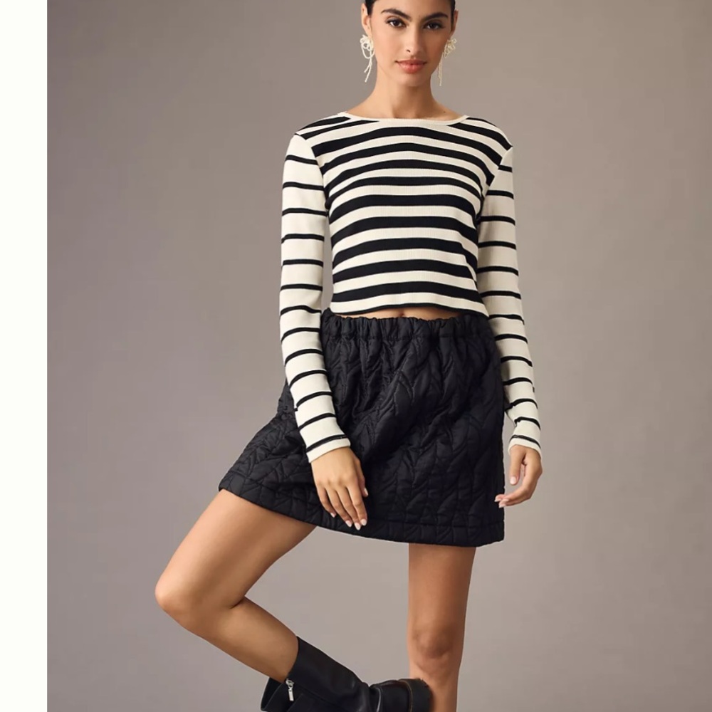 Anthropologie T.La Mixed Stripes Long-Sleeve Top Small LIKE NEW